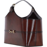 Ashwood Leather's Premium Handcrafted Leather Magazine Holder with Brass Detailing Chestnut: LF-161