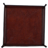 Handcrafted Ashwood Premium Leather Valet Tray for Coins and Keys Chestnut: LF-102