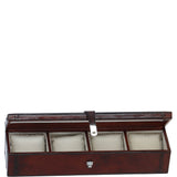 Ashwood Luxury Leather Watch and Bracelet Storage Box Chestnut: LF-121