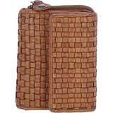 Vintage Woven Leather 7 Card Purse Taupe :  D-82