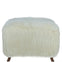Ashwood Large Sheepskin Fur Footstool Ottoman Natural: RABBIT STOOL