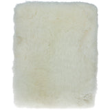 Ashwood Large Sheepskin Fur Footstool Ottoman Natural: RABBIT STOOL