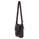 Luxury Small Leather Flight Bag Brandy: D-90