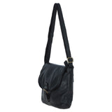 Tablet Friendly Medium Vintage Leather Bag Black: D-91