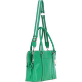 Ashwood 3 Section Large Leather Handbag Green: X-39