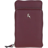 Ashwood Leather Luxury Crossbody Phone Bag Design-X Wine: X-31