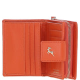 Ashwood Leather RFID Secure Wallet/Purse with Zip and Stud Closure Orange: X-30