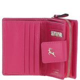 Ashwood Leather RFID Secure Wallet/Purse with Zip and Stud Closure Pink: X-30