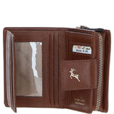 Ashwood Leather RFID Secure Wallet/Purse with Zip and Stud Closure Tan: X-30