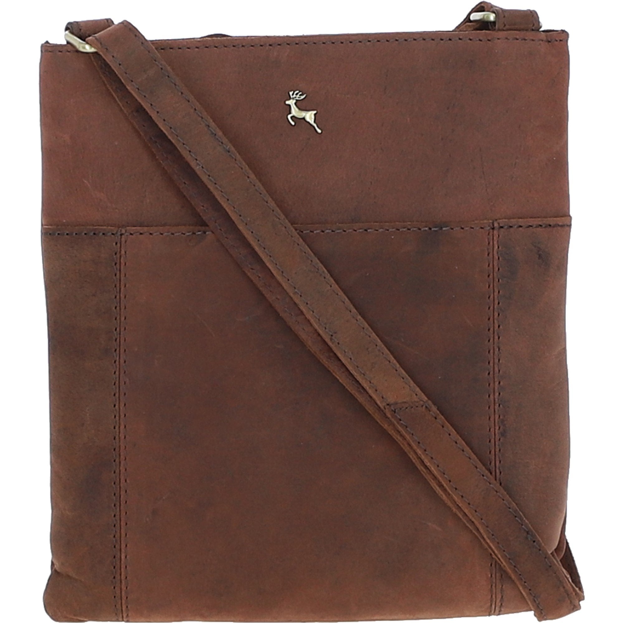 Esquire Vintage Leather Crossbody Bag Mud/brown: ELA 1494