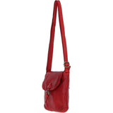 Luxury Small Leather Flight Bag Red: D-90