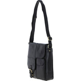Elegant Ashwood Leather Unisex Crossbody Bag Black: G-19