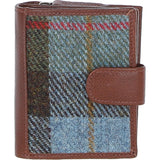 Ashwood Leather & Harris Tweed® Cloth Three compartment wallet Tan/Mcload: TW-12-02-TM