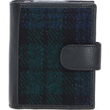 Ashwood Leather & Harris Tweed® Cloth Three compartment wallet Black/Watch: TW-12-03-BW
