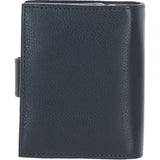 Ashwood Leather & Harris Tweed® Cloth Three compartment wallet Navy/Pink: TW-12-06-NP