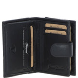 Ashwood Leather & Harris Tweed® Cloth Three compartment wallet Black/Green/Red: TW-12-07-BR