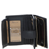 Ashwood Leather & Harris Tweed® Cloth Three compartment wallet Black/Green/Red: TW-12-07-BR
