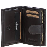Ashwood Leather & Harris Tweed® Cloth Three compartment wallet Brown/Green: TW-12-09-BG