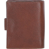 Ashwood Leather and Tweed Three compartment wallet Tan/Green Check: TW-12-010-TGNH