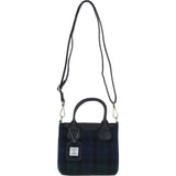 Ashwood Leather & Harris Tweed® Cloth Handbag with Removable Crossbody Strap Black/Watch: TW-21-03-BW