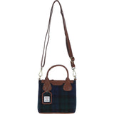 Ashwood Leather & Harris Tweed® Cloth Handbag with Removable Crossbody Strap Tan/Watch: TW-21-04-TW