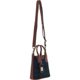 Ashwood Leather & Harris Tweed® Cloth Handbag with Removable Crossbody Strap Tan/Watch: TW-21-04-TW
