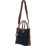 Versatile Ashwood Leather & Harris Tweed® Cloth Shoulder Bag Tan/Watch: TW-22-04-TW