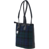 Ashwood Leather & Harris Tweed® Cloth Genuine Leather Shoulder Bag Black/Watch: TW-23-03-BW