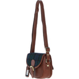 Ashwood Leather & Harris Tweed® Cloth Saddle Bag Tan/Watch: TW-26-04-TW