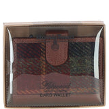 Ashwood Leather & Harris Tweed® Cloth RFID Secure Wallet Tan/Green/Red: TW-16-08-TR