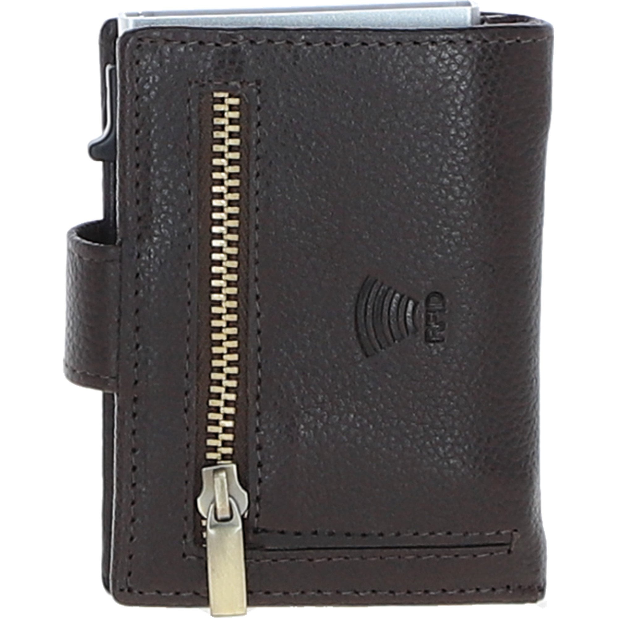 Ashwood Leather & Harris Tweed® Cloth RFID Secure Wallet Brown/Green: TW-16-09-BG