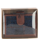 Ashwood Leather & Harris Tweed® Cloth RFID Secure Wallet Tan/Navy: TW-16-011-TN