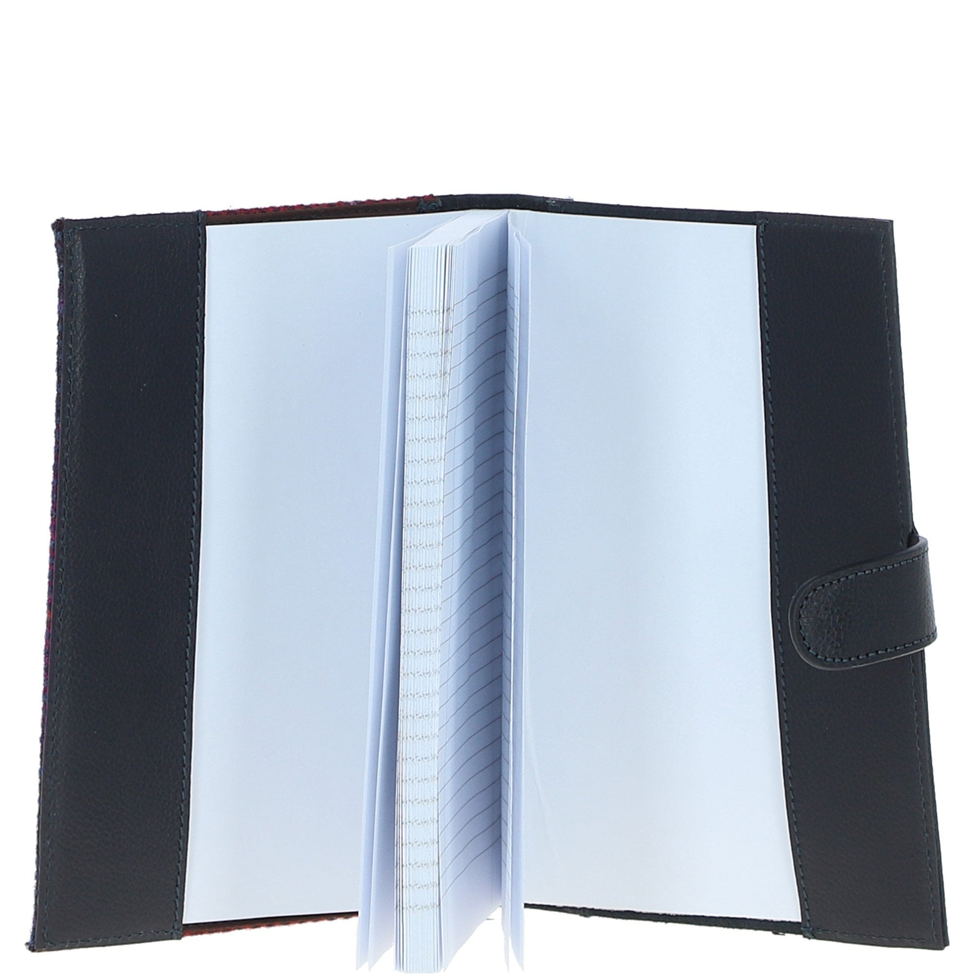 Ashwood Leather & Harris Tweed® Cloth A5 Notebook Navy/Pink: TW-19-06-NP