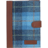 Ashwood Leather & Harris Tweed® Cloth A5 Notebook Tan/LT Blue: TW-19-05-TB