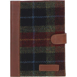 Ashwood Leather & Harris Tweed® Cloth A5 Notebook Tan/Green/Red: TW-19-08-TR