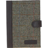 Ashwood Leather & Harris Tweed® Cloth A5 Notebook Brown/Green: TW-19-09-BG
