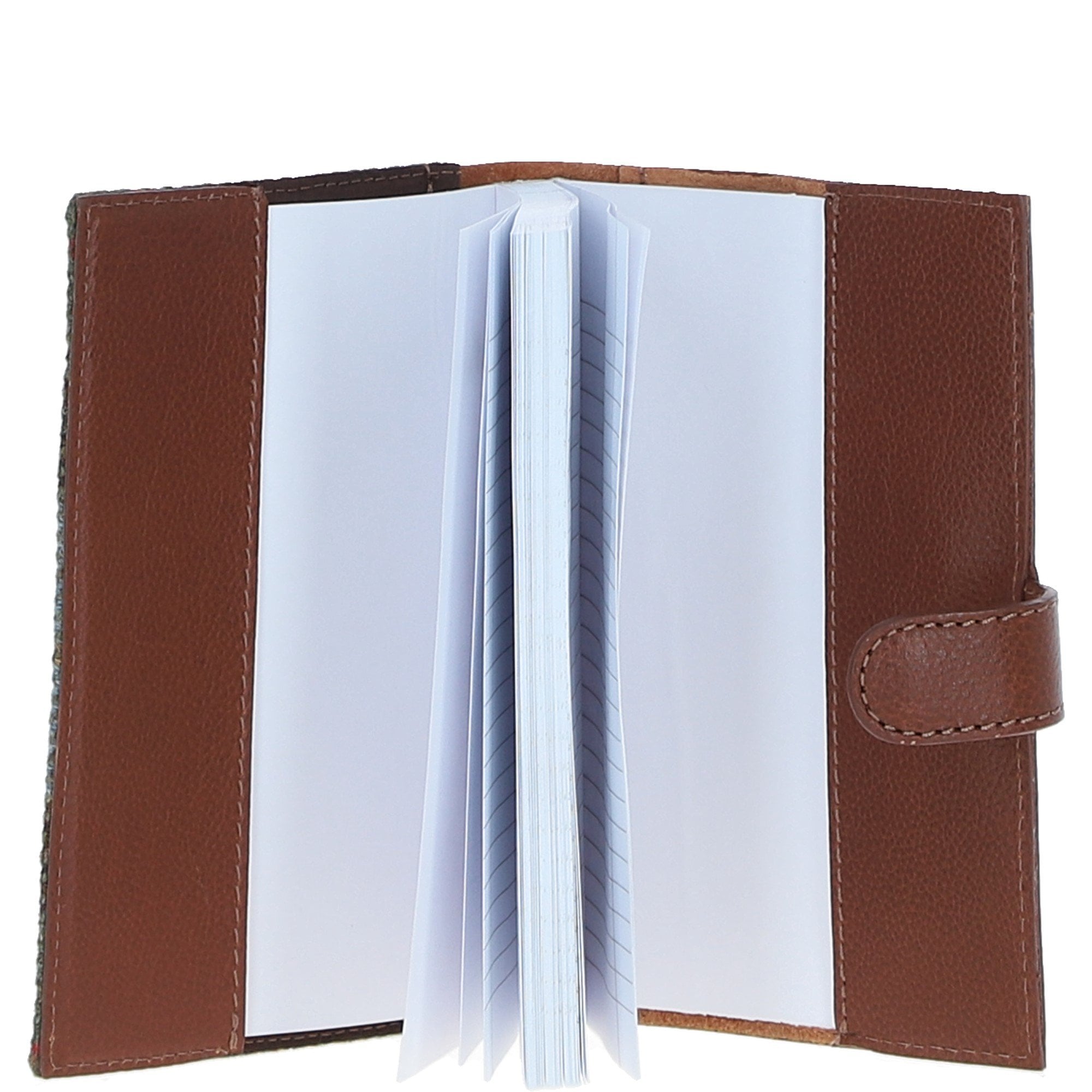 Ashwood Leather & Harris Tweed® Cloth A6 Notebook Tan/Mcload: TW-18-02-TM