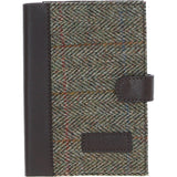 Ashwood Leather & Harris Tweed® Cloth A6 Notebook Brown/Green: TW-18-09-BG