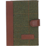 Ashwood Leather & Tweed A6 Notebook Tan/Green Check: TW-18-010-TGNH