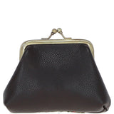 Ashwood Leather & Harris Tweed® Cloth Classic Kiss-Lock Purse Brown/Mcload: TW-13-01-BM