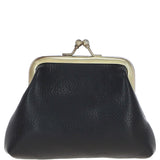 Ashwood Leather & Harris Tweed® Cloth Classic kiss-lock Purse Black/White: TW-13-012-BW