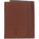 Versatile Ashwood Leather & Harris Tweed® Cloth RFID Secure Wallet Tan/Green/Red: TW-17-08-TR