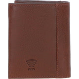 Versatile Ashwood Leather & Harris Tweed® Cloth RFID Secure Wallet Tan/Navy: TW-17-011-TN