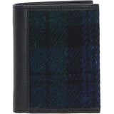 Versatile Ashwood Leather & Harris Tweed® Cloth RFID Secure Wallet Black/Watch: TW-17-03-BW