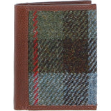 Versatile Ashwood Leather & Harris Tweed® Cloth RFID Secure Wallet Tan/Mcload: TW-17-02-TM