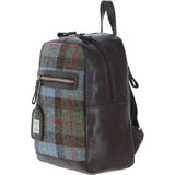 Authentic Ashwood Leather & Harris Tweed® Cloth Backpack Brown/Mcload: TW-28-01-BM