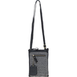 Authentic Ashwood Leather & Harris Tweed® Cloth Crossbody Bag Black/White: TW-29-012-BW