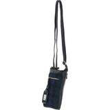 Authentic Ashwood Leather & Harris Tweed® Cloth Crossbody Bag Black/Watch: TW-29-03-BW