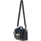 Ashwood Leather & Harris Tweed® Cloth Small Satchel Bag with Twist Lock Black/Watch: TW-33-03-BW