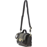 Ashwood Leather & Harris Tweed® Cloth Small Satchel Bag with Twist Lock Brown/Green: TW-33-09-BG